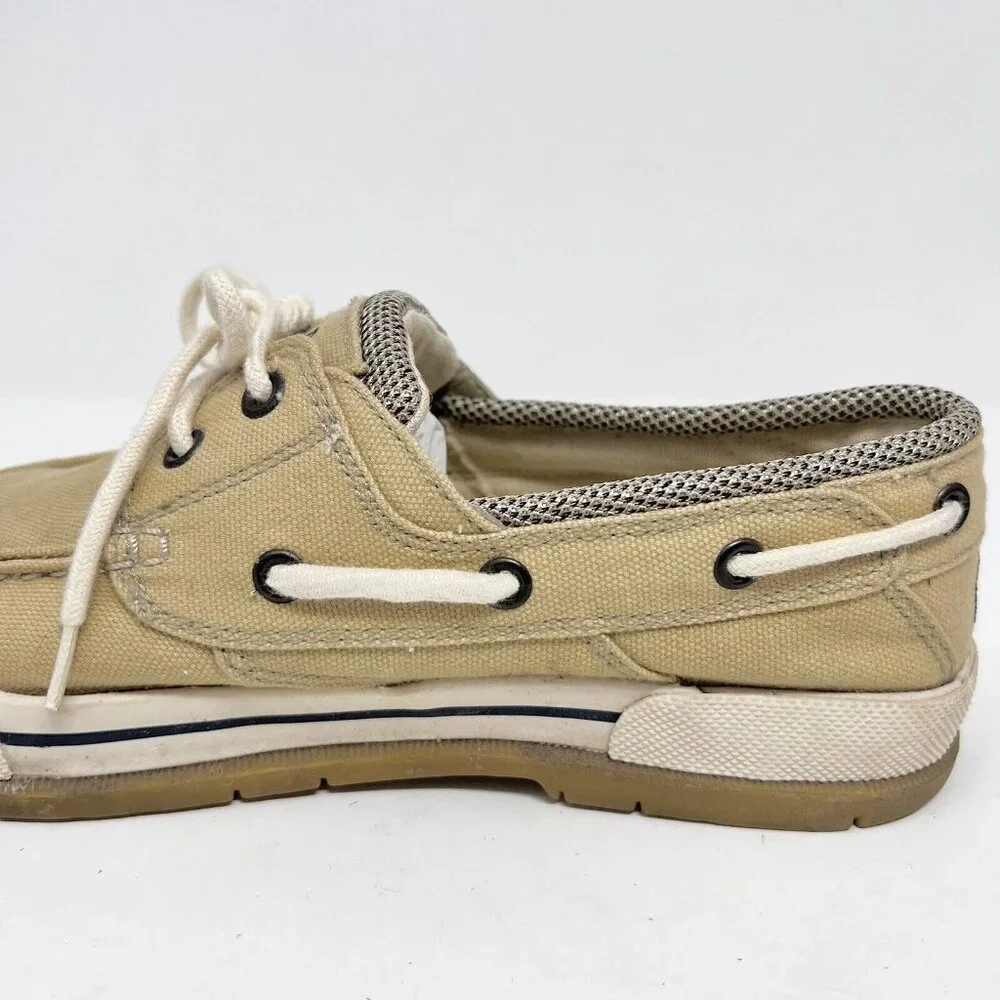 Ocean Pacific OP Spinnaker Deck Boat Tan Shoes Sz 7.5 Style OP1782A Canvas Prep